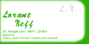 lorant neff business card