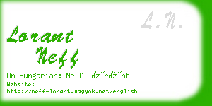 lorant neff business card